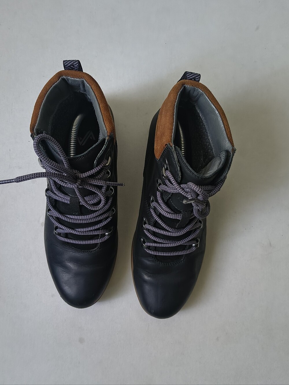 Women’s Black Winter Hiking Boots with Tan Accent - Picture 2 of 10